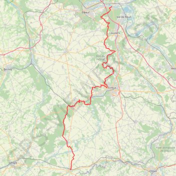 GR 222 : De Pont-de-l'Arche à Verneuil-sur-Avre (Eure) GPS track, route, trail