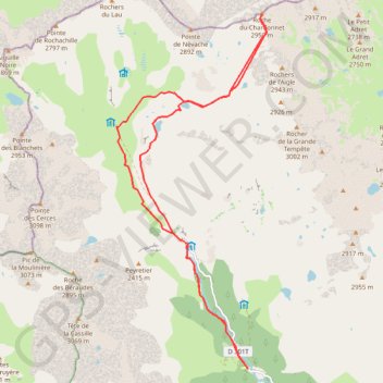 Roche du Chardonnet - Cerces - vallée de la Clarée GPS track, route, trail
