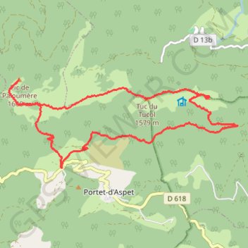 Crêtes de Cournudère et Pic de Paloumère GPS track, route, trail