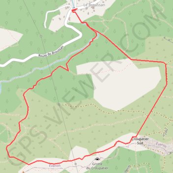 La Grotte du Croupatier GPS track, route, trail