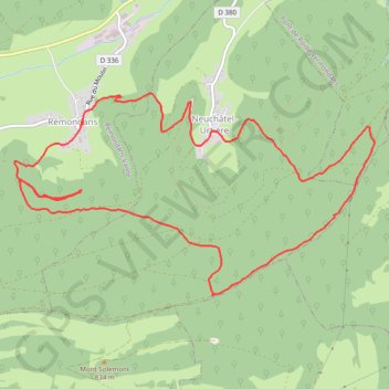 Boucle de depuis Rémondans-Vaivre GPS track, route, trail