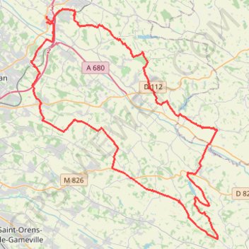 Entre Girou et Sausse GPS track, route, trail