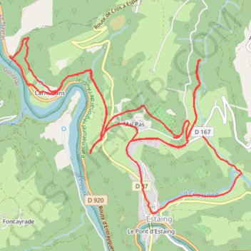 Autour d'Estaing GPS track, route, trail