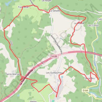 Beauregard Viaduc de l'Elle GPS track, route, trail