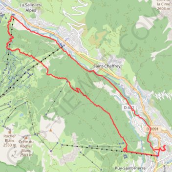 La Mélézine avec télécabine GPS track, route, trail