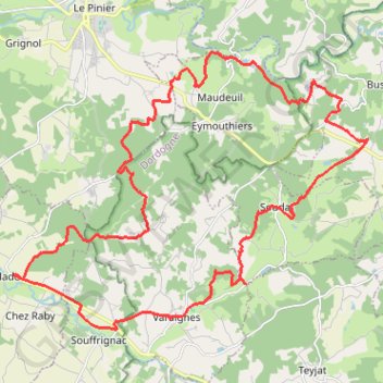 Feuillade 36 kms GPS track, route, trail