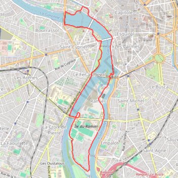 La Garonne à Toulouse GPS track, route, trail