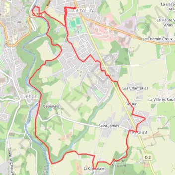 Lanvallay - Lehon - Tressaint GPS track, route, trail