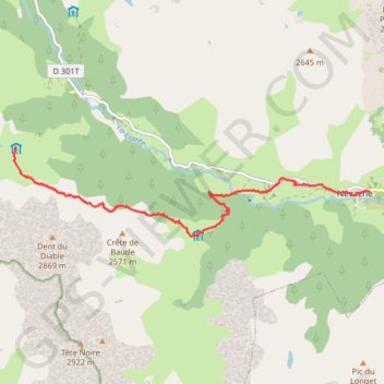 RSPG Refuge du Chardonnet Névache GPS track, route, trail