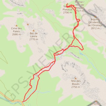 Tête de Platasse GPS track, route, trail