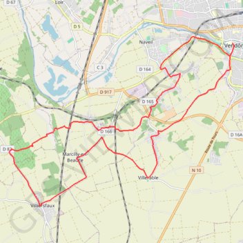 La plaine de Marcilly-en-Beauce - Vendôme GPS track, route, trail