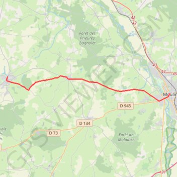 De Moulins à Bourbon-l'Archambault 1 GPS track, route, trail