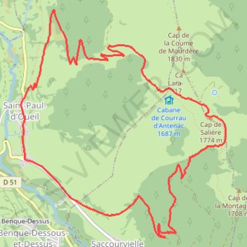 Cap de Salieres en boucle GPS track, route, trail