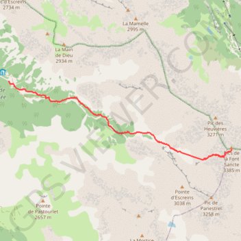 Pics de la Font Sancte Nord GPS track, route, trail