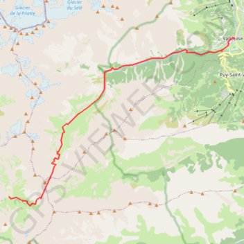 Tour des Écrins, de Vallouise au Pré de la Chaumette GPS track, route, trail
