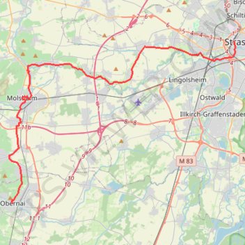 1.Strasbourg-Obernai GPS track, route, trail