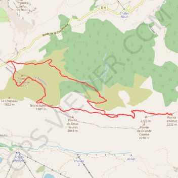 La Pointe d'Almet GPS track, route, trail