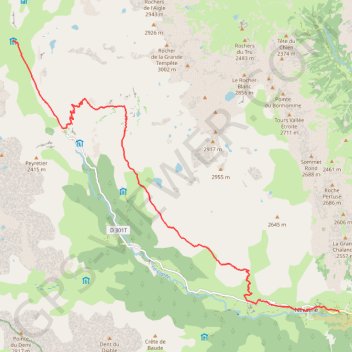 Tour du Thabor 4eme jour GPS track, route, trail