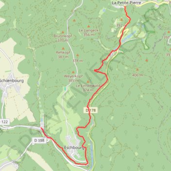 De Graufthal à La Petite-Pierre GPS track, route, trail
