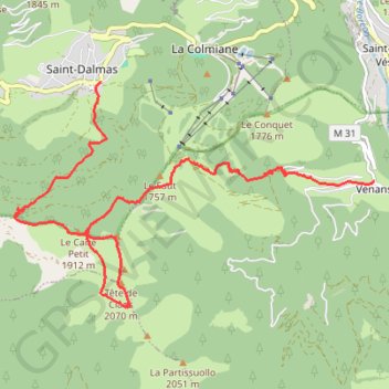 G1 VENANSON - Le CAIRE GROS GPS track, route, trail