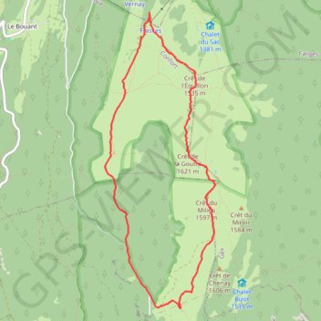 Traversée du Grand Crêt d'Eau GPS track, route, trail