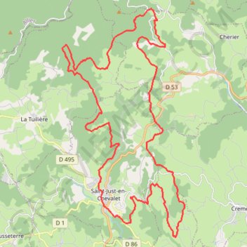 Saint-Just-en-Chevalet GPS track, route, trail