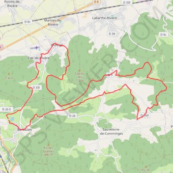 Les collines du Comminges - Barbazan GPS track, route, trail