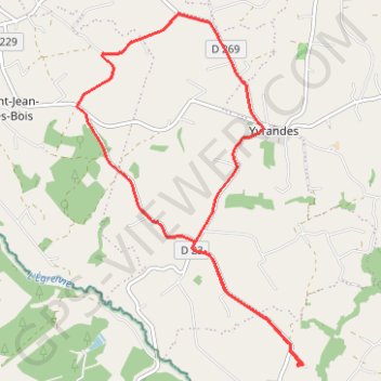 Vente-Roulleaux, Les Aunais, Saint-Jean-des-Bois, Yvrandes GPS track, route, trail