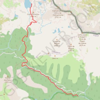 Lac nègre GPS track, route, trail