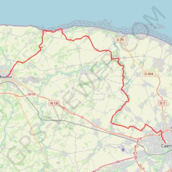 Bayeux-Caen short GPS track, route, trail