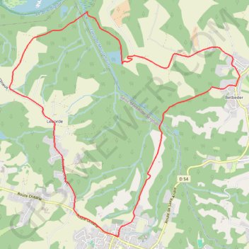 Vallée du canal de Moussehouns et Marais d'Orx GPS track, route, trail