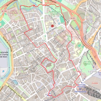 Lille ancien GPS track, route, trail