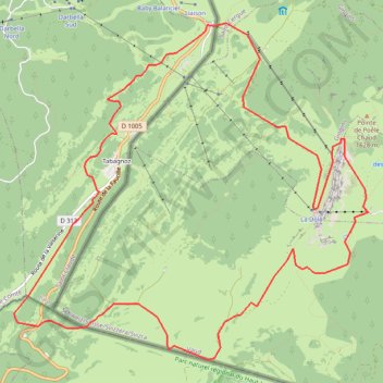 Source valserine GPS track, route, trail