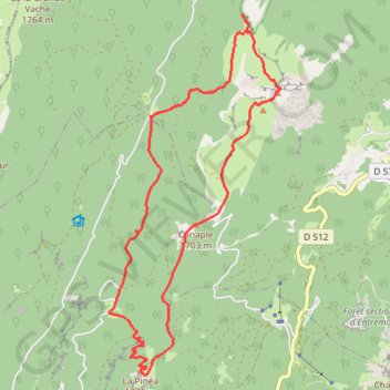 Col de Charmette, Pinéa, Charmant Som GPS track, route, trail