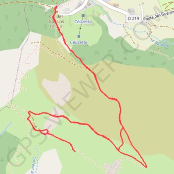 RSPG Les Guérins Céuzette GPS track, route, trail