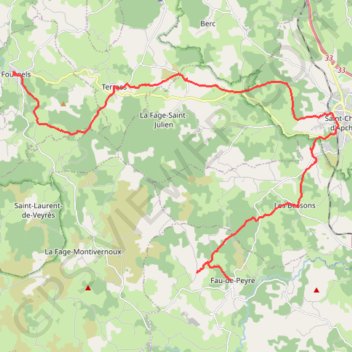 Fournels - Fau de Peyre GPS track, route, trail
