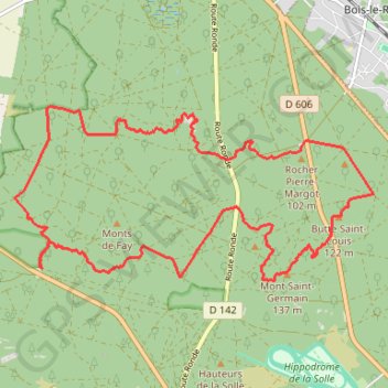 Fontainebleau Cuvier nord GPS track, route, trail