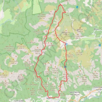 Caroux - Espinouse - Montagne d'Aret GPS track, route, trail