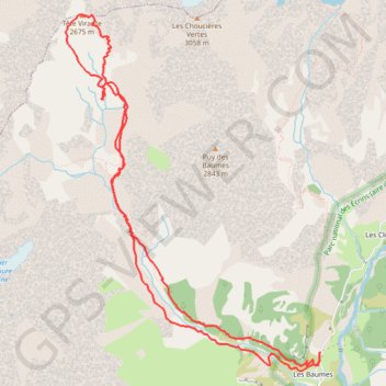 Tête Virante GPS track, route, trail