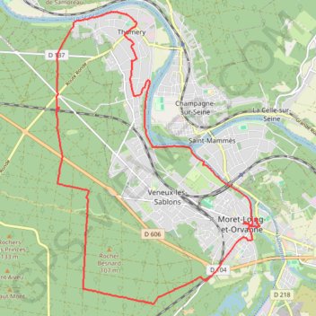 Thomery - Moret-sur-Loing GPS track, route, trail