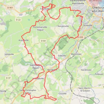 Tour du canton d'Equeurdreville GPS track, route, trail