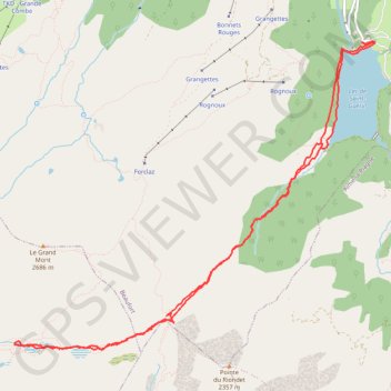Lac Saint-Guerin - Col de la Louze - lacs de la Tempête GPS track, route, trail