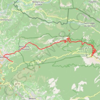 Descente du Mont Ventoux Nord GPS track, route, trail