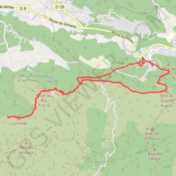 Mimet - Pilon du Roi GPS track, route, trail