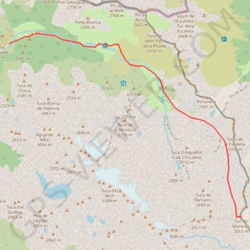 Tuca de Mulleres depuis Benasque GPS track, route, trail