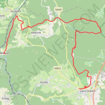 GR14: Van Saint-Hubert naar Mirwart GPS track, route, trail