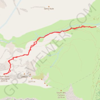 Soum Blanc de Sécugnat - Gèdre GPS track, route, trail