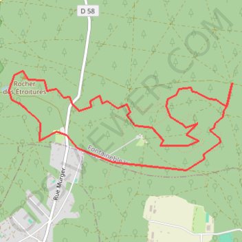La Mare aux Fées - Forêt de Fontainebleau GPS track, route, trail