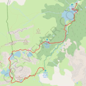 Tour du pic du midi d'Ossau (étape 1) GPS track, route, trail