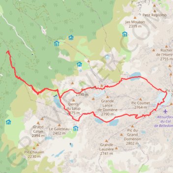 Tour de la Grande Lance de Domène par les Rochers Rouges (Belledonne) GPS track, route, trail